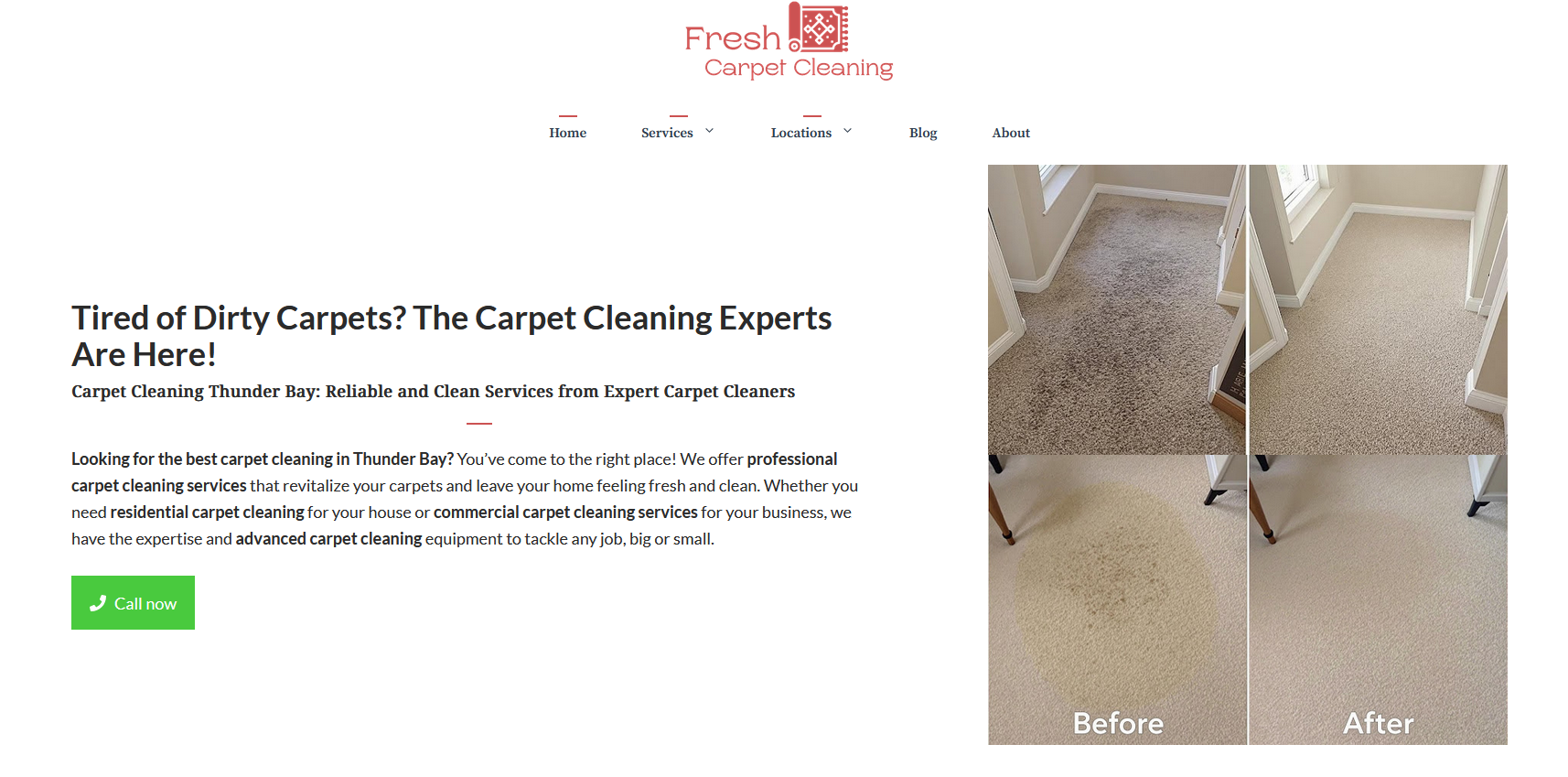 Fresh Carpet Cleaning — lead generation site